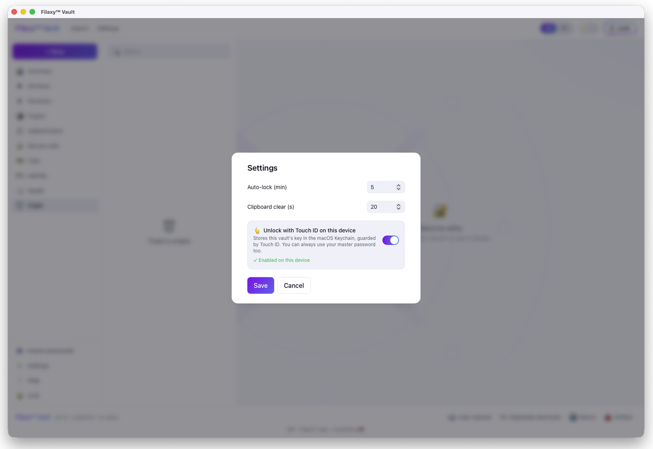 Filaxy Vault screenshot
