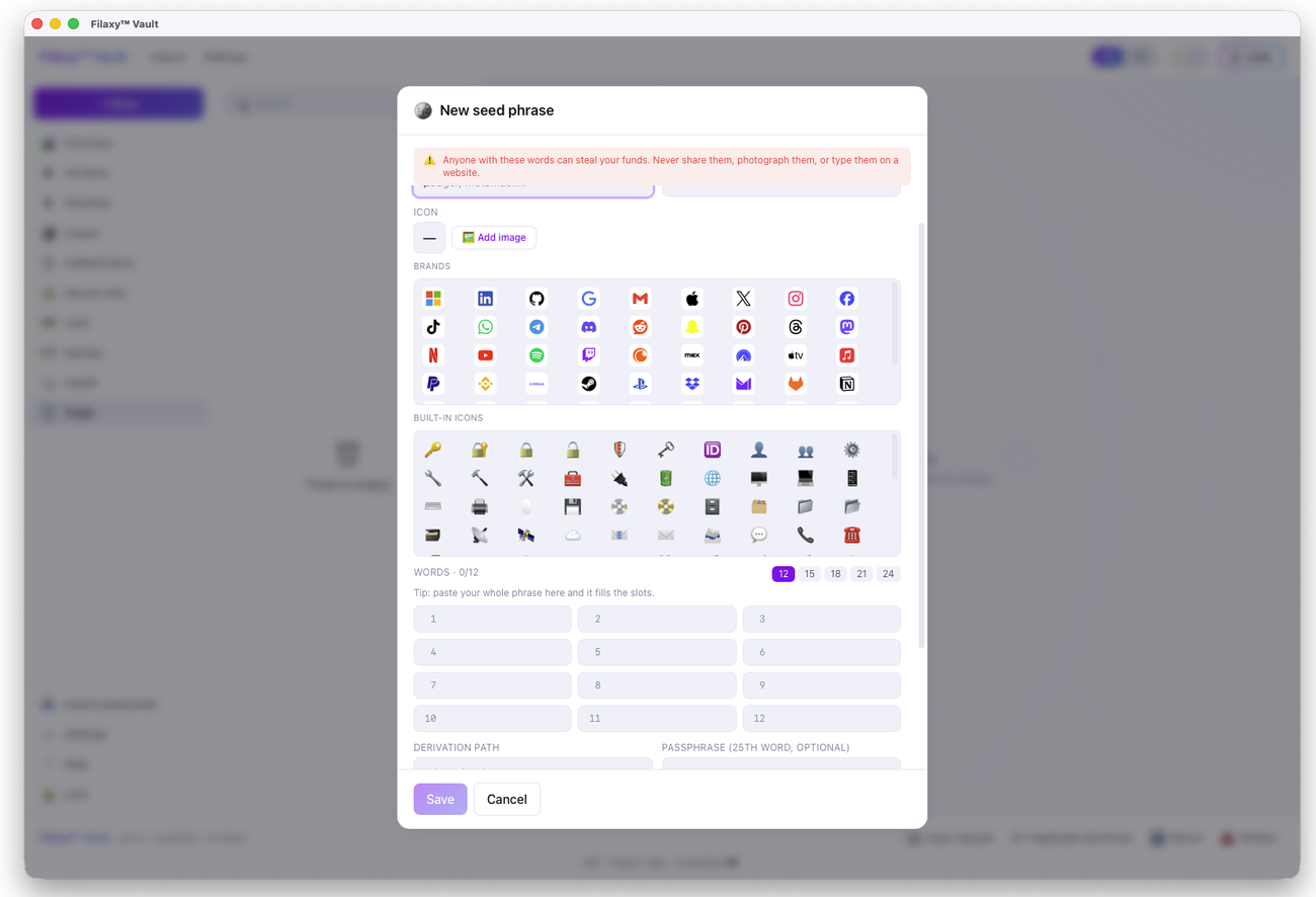Filaxy Vault screenshot