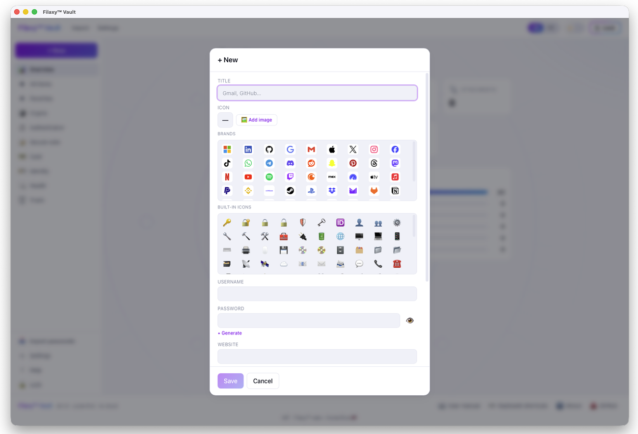 Filaxy Vault screenshot