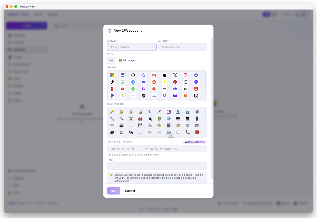 Filaxy Vault screenshot
